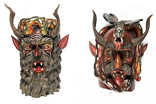 Vintage 1960's Mexican Diablos Masks