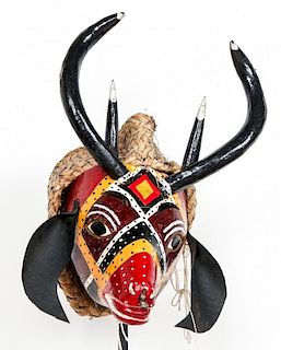 Vintage Veracruz Mexican Bull Carnival Dance Mask