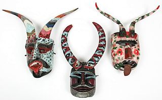 3 Vintage Mexican Semana Santa Dance Masks