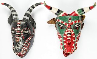 2 Vintage Mexican Pastorela/Devil Dance Masks