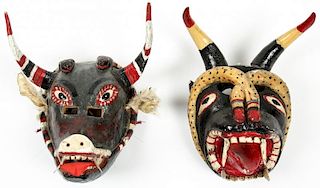 2 Vintage Mexican Diablo/Dance Masks