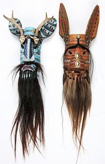 2 Vintage Mexican Festival Rabbit Masks