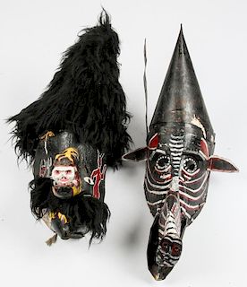 2 Vintage Mexican Festival Diablos Dance Masks