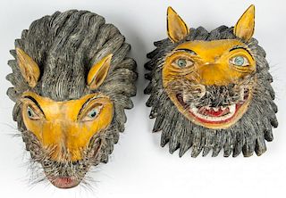 2 Vintage 1960's Mexican Tigre Masks
