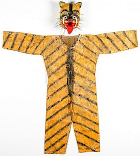 Vintage Mexican Festival Tiger Mask/Costume