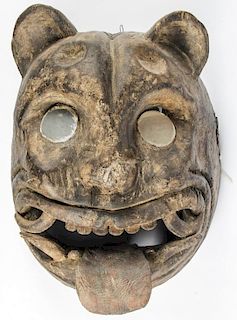 Early 20th C Mexican Festival Tigre Mask