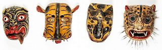 4 Mexican Danza de Los Animales Tiger Masks