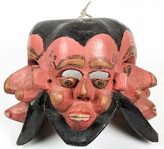 Vintage Mexican Dance Mask of the Three Powers