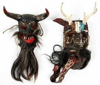 2 Vintage Mexican Festival Masks