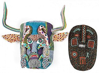 2 Vintage Decorative Mexican Masks