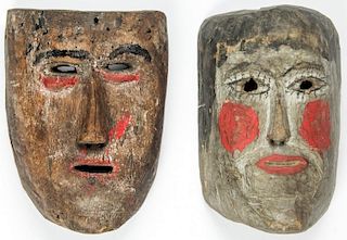2 Vintage Mexican Dance Masks, Nuevo Leon