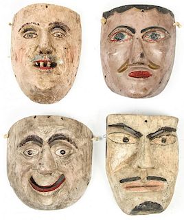 4 Vintage Mexican Holiday Festival Masks