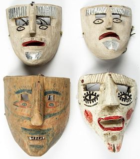 4 Vintage Mexican Moors Festival Masks