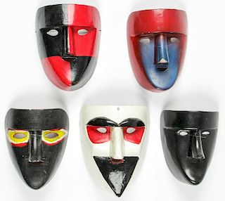 5 Vintage Mexican Carnaval Masks