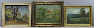 3 Early 20th C. Oil on Board Landscapes.