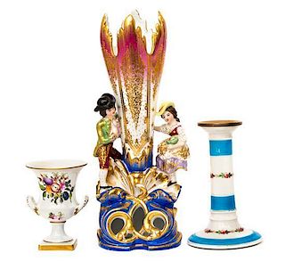 Three Continental Porcelain Articles