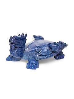 A Sodalite Model of a Turtle Height 7 inches.