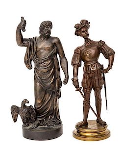 Two Bronze Figures Height of taller 8 inches.