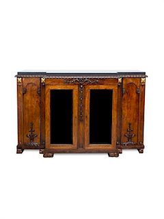 A William IV Rosewood Console Cabinet Height 36 x width 54 x depth 14 inches.