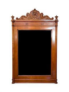 A Victorian Fruitwood Mirror Height 62 x width 41 inches.