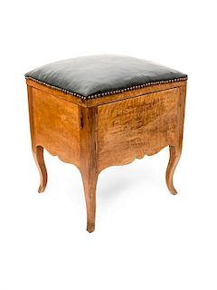 An English Fruitwood Commode Stool Height 21 x width 21 x depth 17 inches.