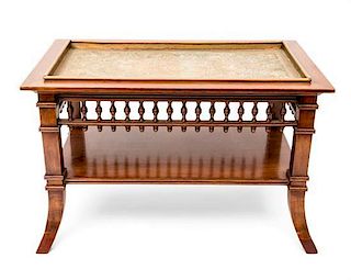 An English Tray Top Low Table Height 17 1/2 x width 27 1/2 x depth 17 inches.