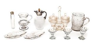 A Collection of English Glass Articles Height of first 6 1/2 inches.