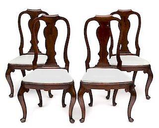 A Set of Four Queen Anne Mahogany Side Chairs