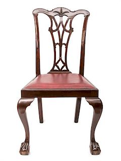 A Chippendale Style Mahogany Sidechair Height 39 inches.