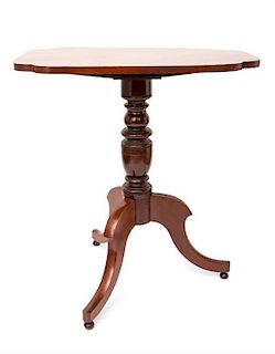 An American Mahogany Tea Table Height 29 x width 27 x depth 19 1/2 inches.