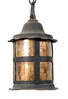 An Arts and Craft Hammered Lantern.