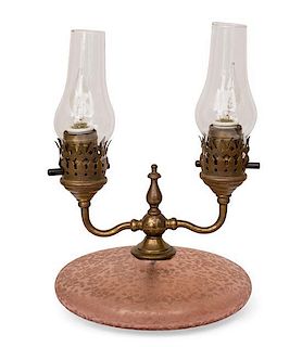 A Fenton Glass Fluid Lamp Height 10 1/2 inches.