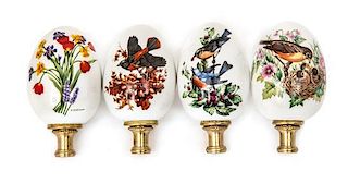 A Set of Four Porcelain Lamp Finials