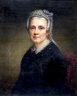 Artist Unknown, (American, 19th century), Portrait of a Woman in Black and Lace