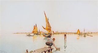 Raffaele Mainella, (Italian, 1858-1907), Grand Canal, Venice