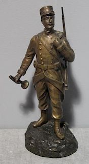Dumont, L. Signed Bronze of a French Soldier.