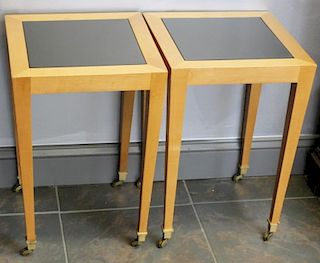 Midcentury Pair of Donghia Signed End Tables.