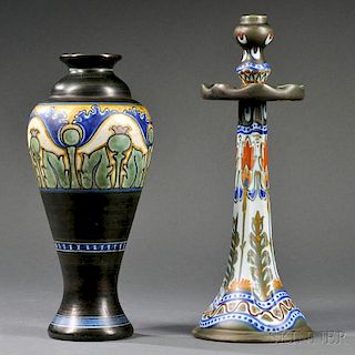 Gouda Matte Glaze Vase and Candlestick