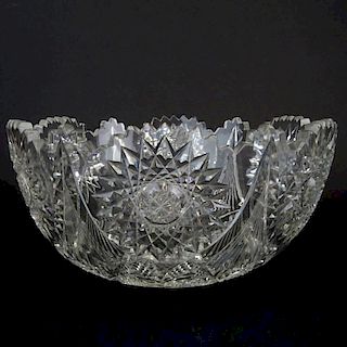 Antique Cut Glass Punch Bowl.
