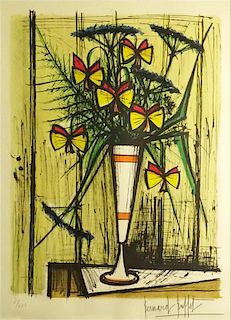 Bernard Buffet, French (1928-1999) Color lithograph "Les Fleurs Papillons"