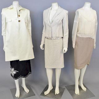 Lela Rose women's clothing group to include yellow jacket (size 4), two silk shirts (size 2), two skirts (size 4) excellent condition...