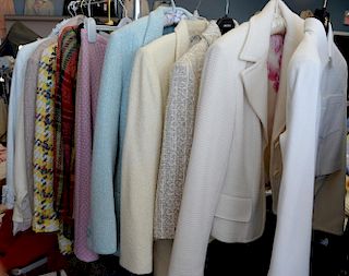 Nine tweed womens suit jackets with six skirts including Dana Buchman, Kulson Strenesse, Anne Klein, Tahari, Michael Kors, etc.