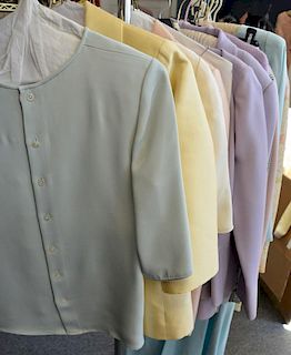 Ten Bill Blass suit jackets and dress with seven matching skirts and three blouses.