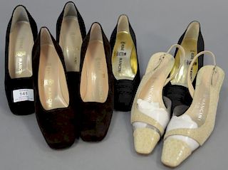 Four pairs of Rene Mancini woman's shoes, pumps, and heels in like new condition. size 35 1/2 and 36.