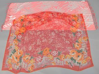 Lilly Pulitzer for Garnet Hill silk scarf and an Ungaro silk scarf.