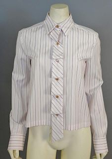 Chanel blouse, pale pink with brown stripes, new with tags (size 38).