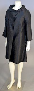 Barbara TFank womens black satin evening coat (size 4).