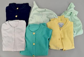 Six Ballantyne cashmere sweaters or cardigans.