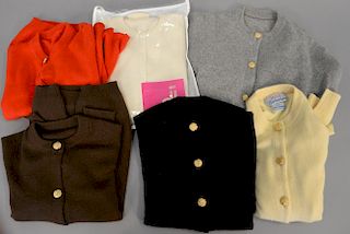 Six Ballantyne cashmere sweaters or cardigans.