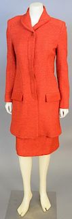 Sonia Rykiel womens red wool jacket with matching skirt.